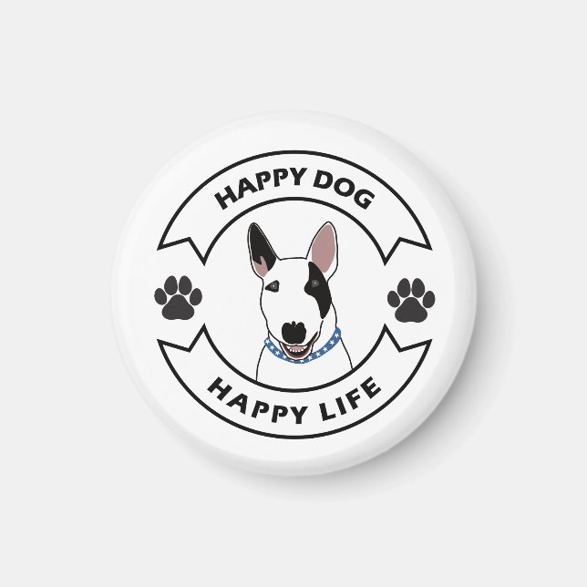 Imã Happy dog, happy life (Frente)