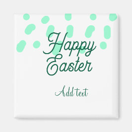 Imã Happy Easter green eggs pastel name date simple