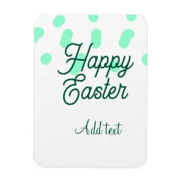Ímã Happy Easter green eggs pastel name date simple