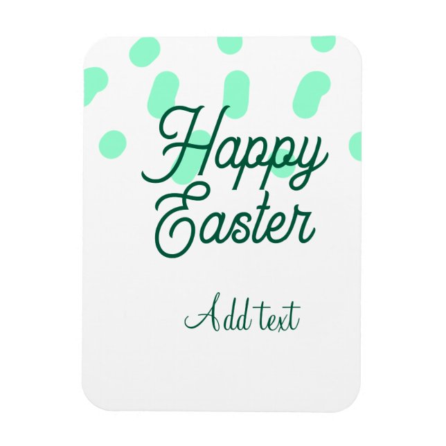 Ímã Happy Easter green eggs pastel name date simple  (Vertical)