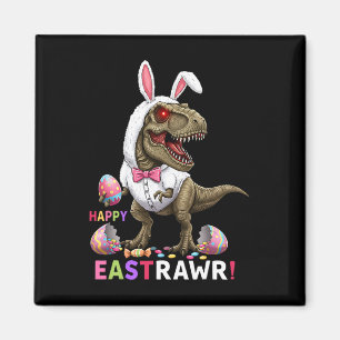 Imã Happy Eastrawawr T Rex Dinosaur Easter Bunny Candy