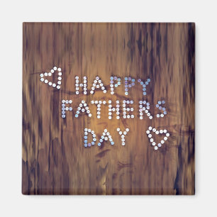 Imã Happy Father's Day Nails on Wood Graphic