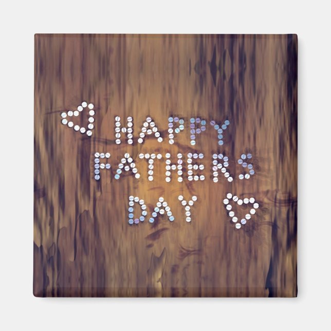 Imã Happy Father's Day Nails on Wood Graphic (Frente)