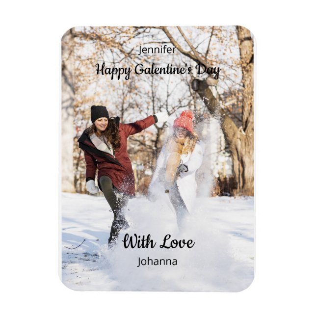 Ímã Happy Galentine’s Day Custom Photo - Best Friends (Vertical)
