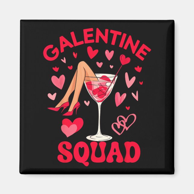 Imã Happy Galentines Squad Valentine's Girls Day Febru (Frente)