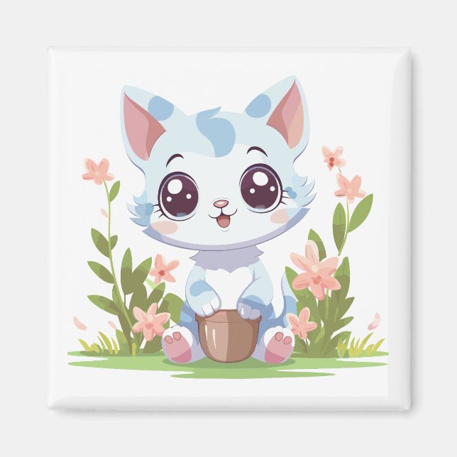 Imã Happy Gardener Cat (Frente)