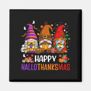 Imã Happy Hallothanksmas Gnomos Lover Feliz das Bruxas