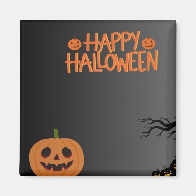 Imã Happy Halloween Black Magnet (Frente)