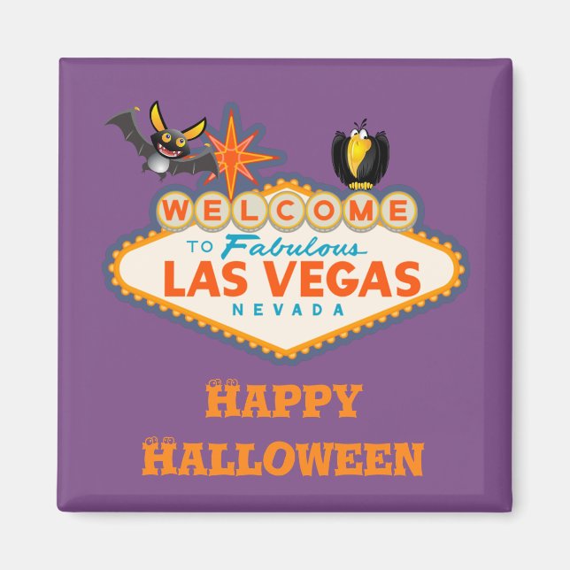 Imã Happy Halloween Las Vegas Style (Frente)