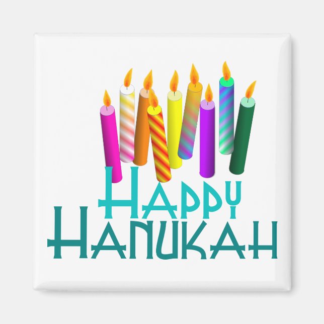 Imã Happy Hanukah Candle Magnet (Frente)