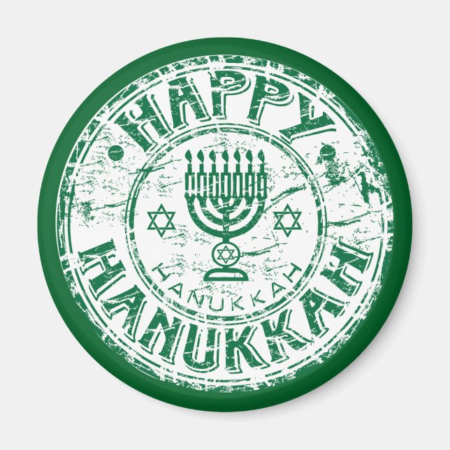 Imã Happy Hanukkah Green (Frente)