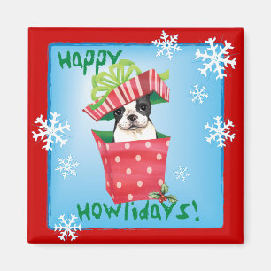 Imã Happy Howliday Boston Terrier