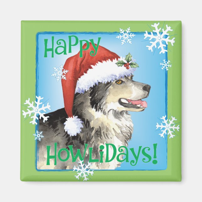 Imã Happy Howliday Malemute (Frente)