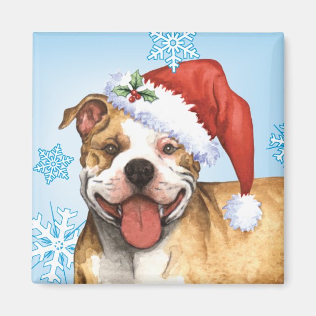 Imã Happy Howliday Pit Bull Terrier (Frente)