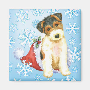 Imã Happy Howliday Wire Fox Terrier