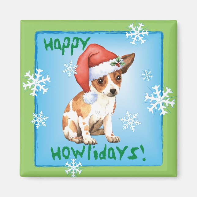 Imã Happy Howlidays Chihuahua (Frente)