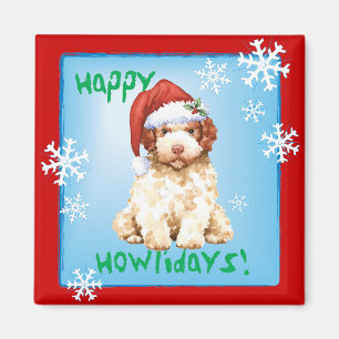 Imã Happy Howlidays Lagotto Romagnolo Magnet