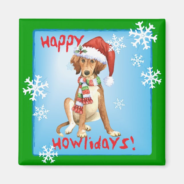 Imã Happy Howlidays Saluki (Frente)