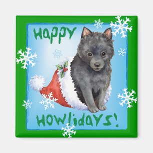 Imã Happy Howlidays Schipperke