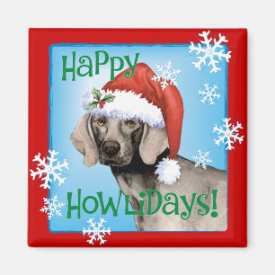 Imã Happy Howlidays Weimaraner