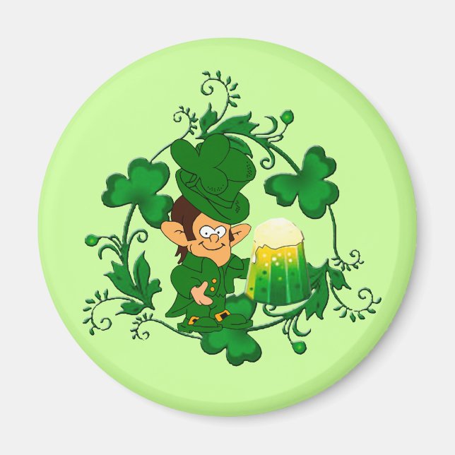 Imã Happy Leprechaun Magnet (Frente)