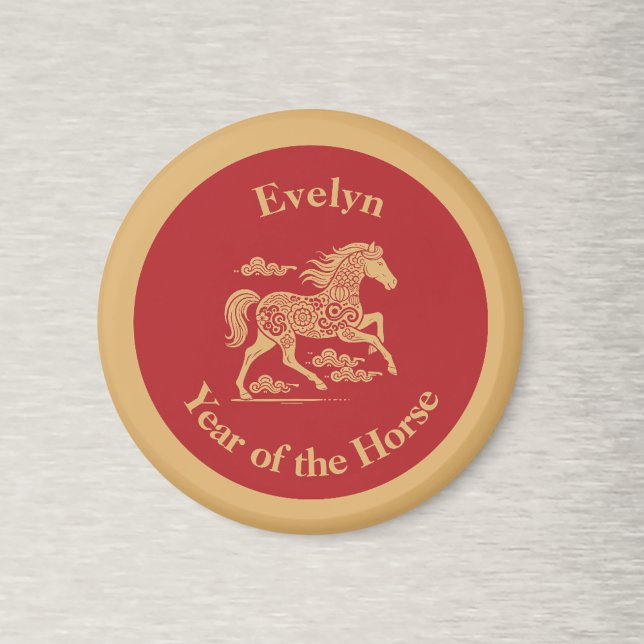 Imã Happy Lunar New Year of the Horse Lucky Clouds (Criador carregado)