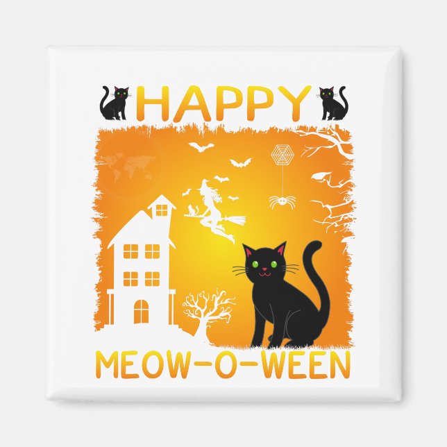 Imã Happy Meow-O-Ween (Frente)
