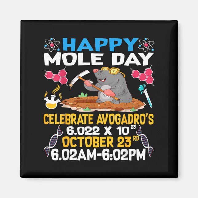 Imã Happy Mole Day On 23rd October Chemistry Lover Wom (Frente)
