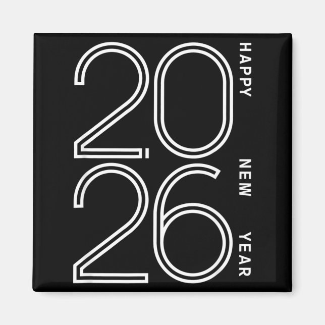 Imã Happy New Year 2026 Celebration Eve Party Men Wome (Frente)