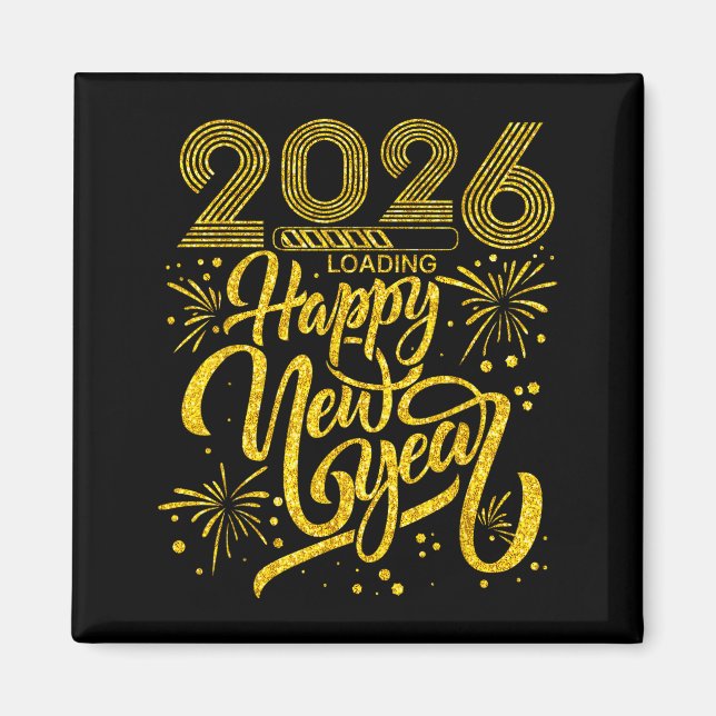 Imã Happy New Year 2026 Funny New Years Eve Party Men  (Frente)