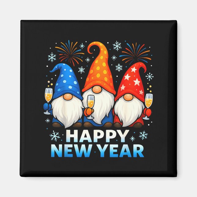 Imã Happy New Year 2026 Gnomes Matching Family New Yea (Frente)