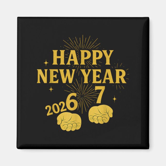 Imã Happy New Year 67 Meme – Funny 2026 Celebration Pa (Frente)