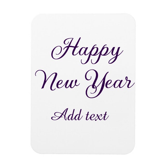 Ímã Happy new year purple calligraphy simple minimal  (Vertical)