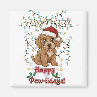Imã Happy Paw-lidays Christmas Cockapoo Magnet