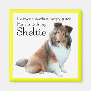 Imã Happy Place Sheltie Magnet