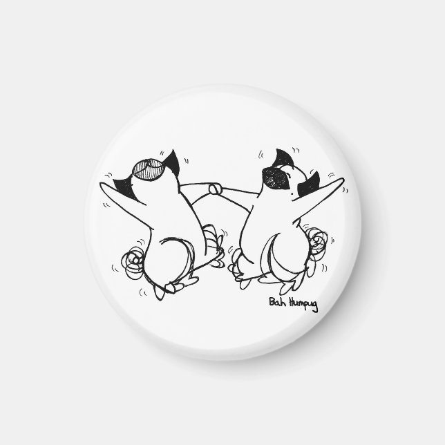 Imã Happy Pug Dance (Frente)