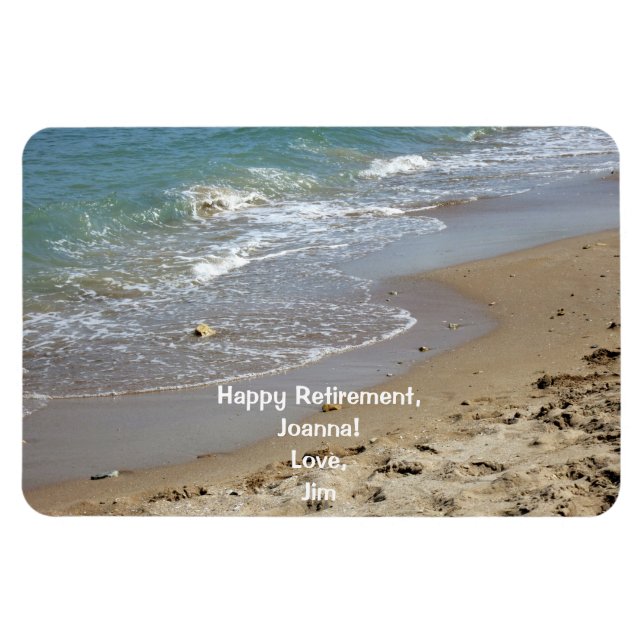 Ímã Happy Retirement Personalized Beach Water (Horizontal)