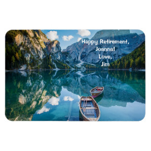Ímã Happy Retirement Personalized Mountains Lake