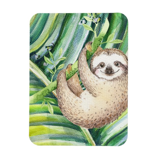 Ímã Happy Sloth Tropical (Vertical)