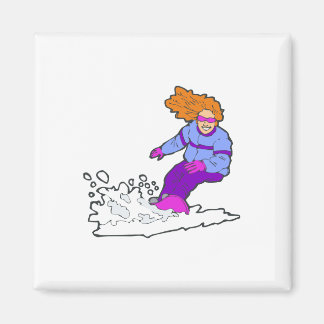 Imã Happy Snowboard Gal