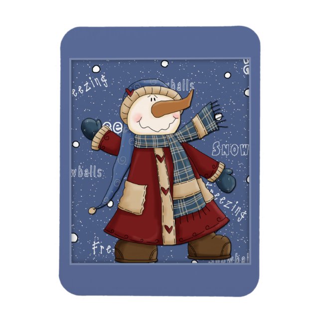 Ímã Happy Snowman (Vertical)