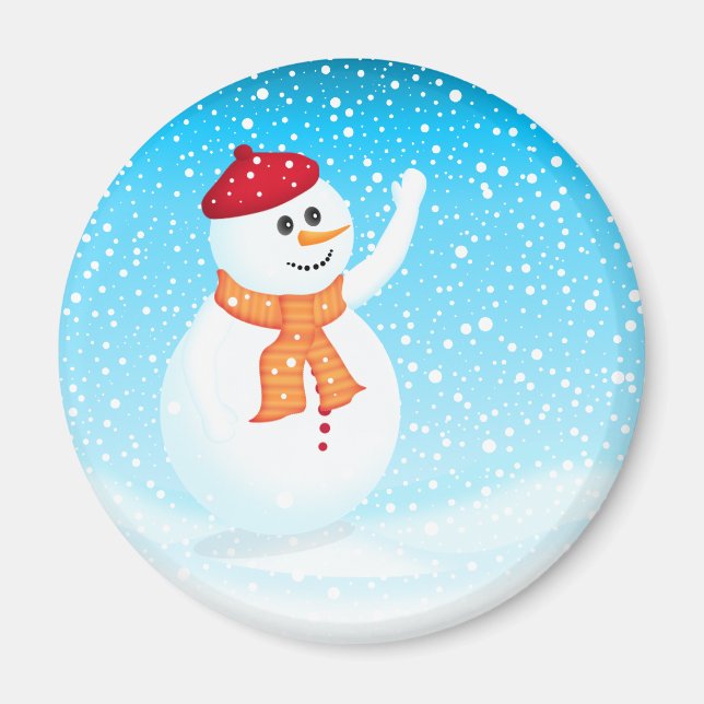 Imã Happy Snowman Magnet (Frente)