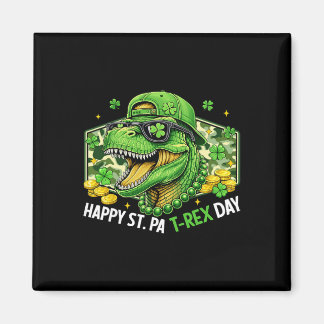 Imã Happy St Pat-rex Day Dinosaur Camo St Patricks Day