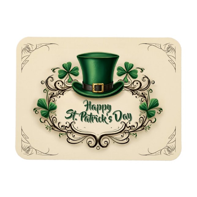 Ímã Happy St. Patrick’s Day Shamrock Design (Horizontal)