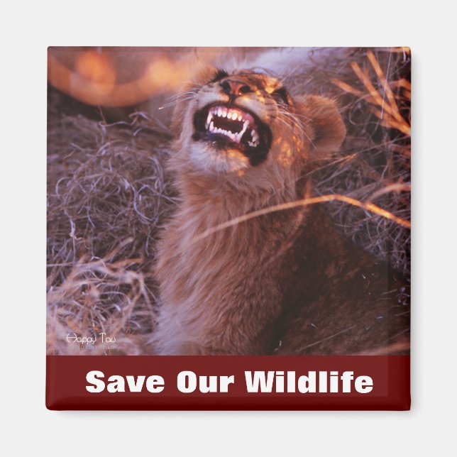 Imã Happy Tau Salve Nossa Vida Selvagem (Frente)