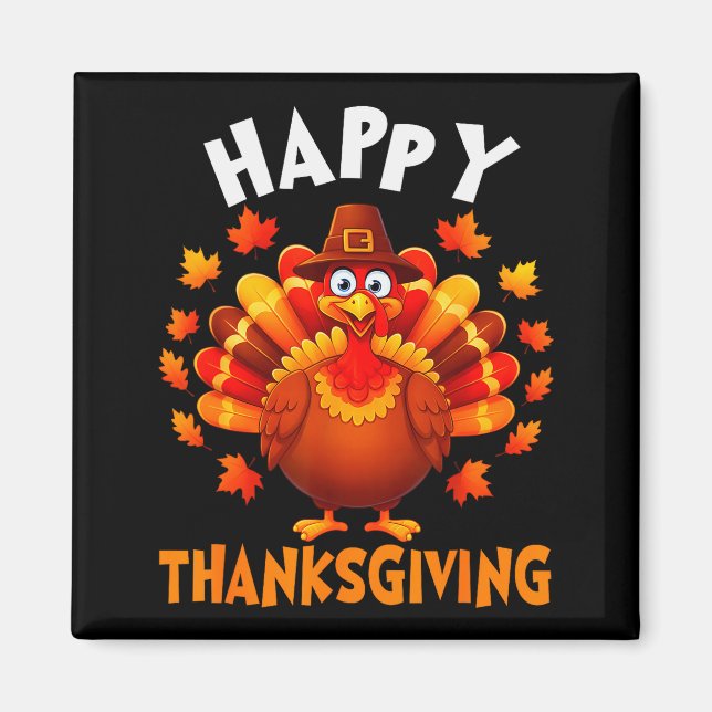 Imã Happy Thanksgiving Funny Turkey Family Dinner Than (Frente)