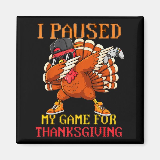 Imã Happy Thanksgiving Gaming Fall Turkey Gamer Boys K (Frente)