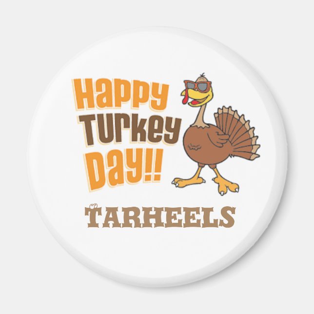Imã Happy Turkey Day Tarheels NC (Frente)