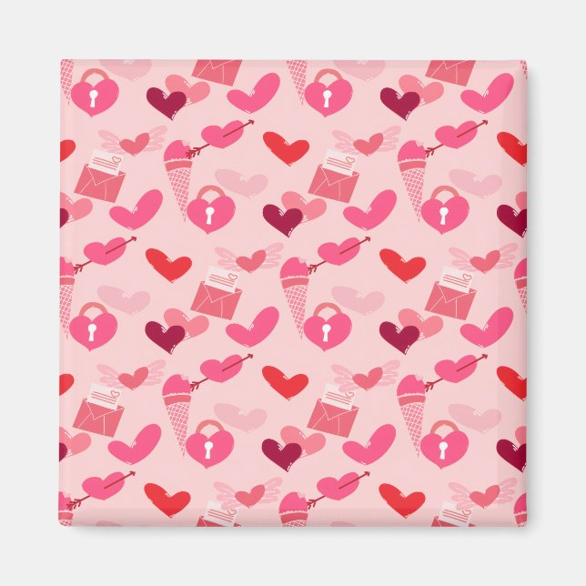 Imã Happy Valentine’s Day Heart Love Gift for Couples (Frente)