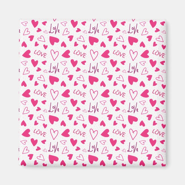 Imã Happy Valentine’s Day Lover Present with Red Heart (Frente)